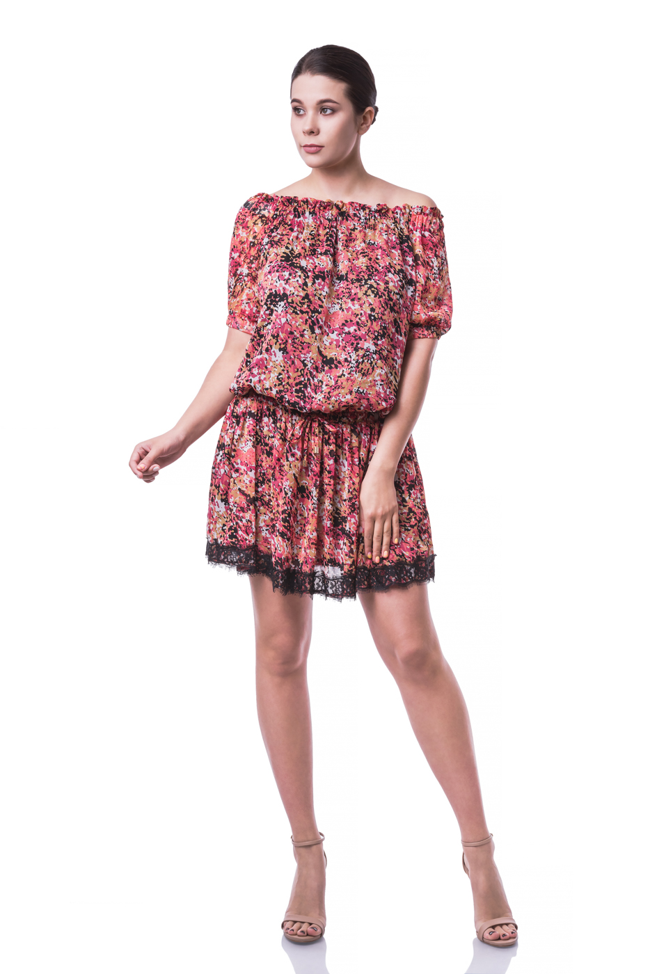 coral orange color dress